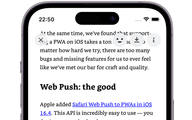 A screenshot of a user reading a pdf document they saved with the new.space iOS app